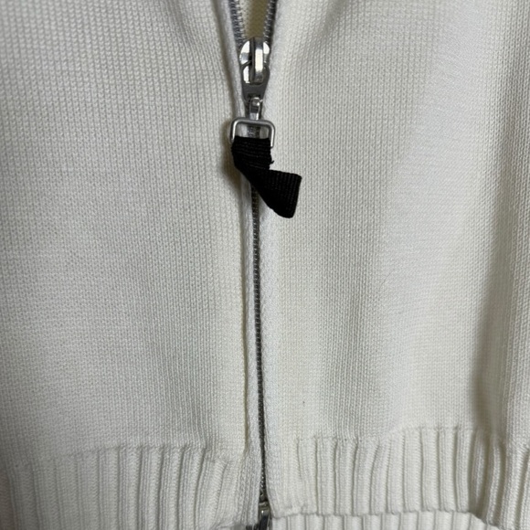 Olsen - Elegant Women's White Zip-Up Cardigan - Casual, Layering - Size 8 - Picture 5 of 6